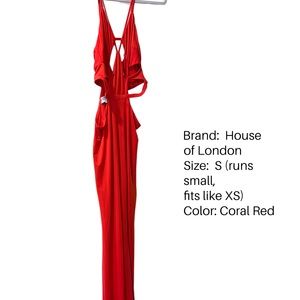 Stunning red House of CB London, cutout, side-slit dress